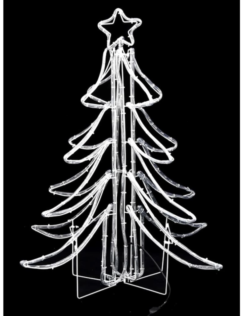 imagem de vidaXL Árvore de Natal dobrável c/ LEDs 2pcs 87x87x93 cm branco quente5