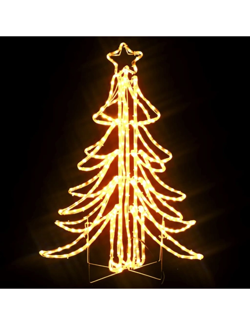 imagem de vidaXL Árvore de Natal dobrável c/ LEDs 2pcs 87x87x93 cm branco quente6