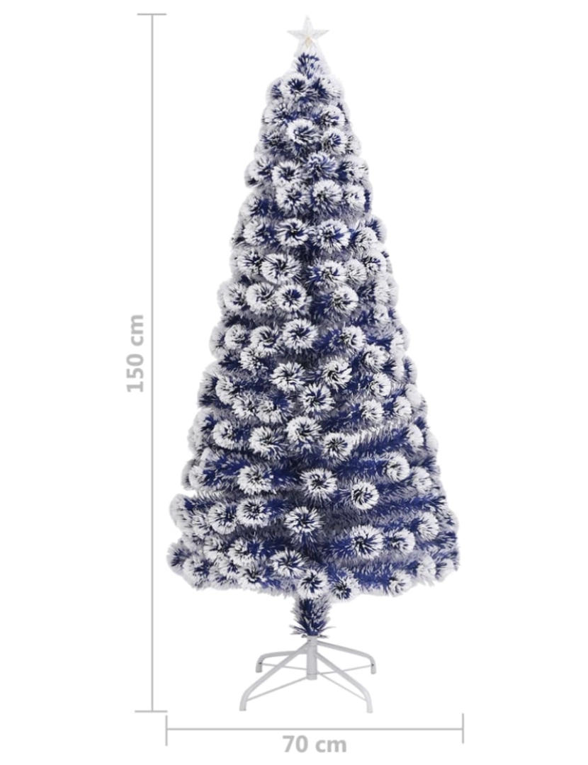 imagem de vidaXL Árvore Natal artificial pré-iluminada fibra ótica branco/azul10