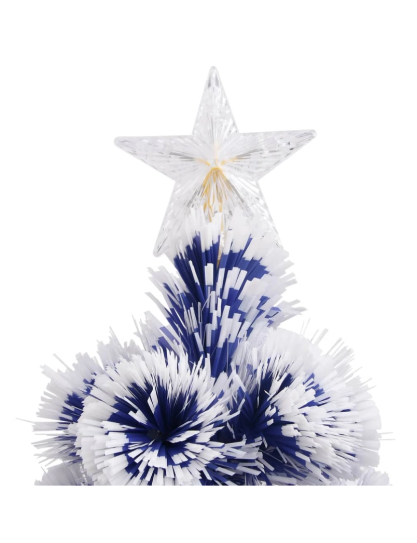 imagem de vidaXL Árvore Natal artificial pré-iluminada fibra ótica branco/azul8