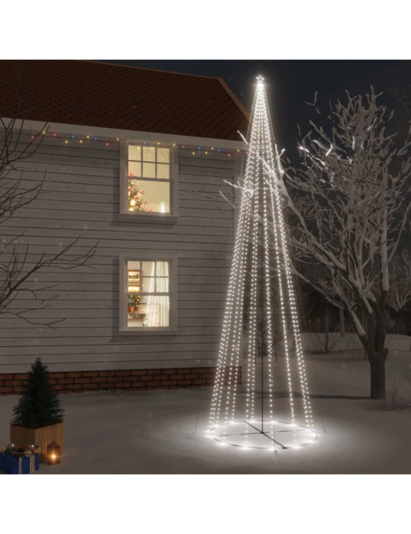 Vidaxl - vidaXL Árvore de Natal em cone 1134 LEDs 230x800 cm branco frio