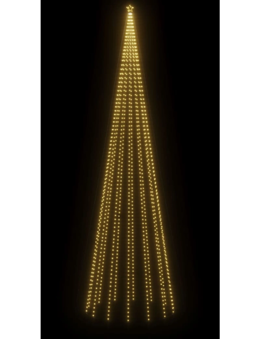 imagem de vidaXL Árvore de Natal com espigão 1134 luzes LED 800 cm branco quente5