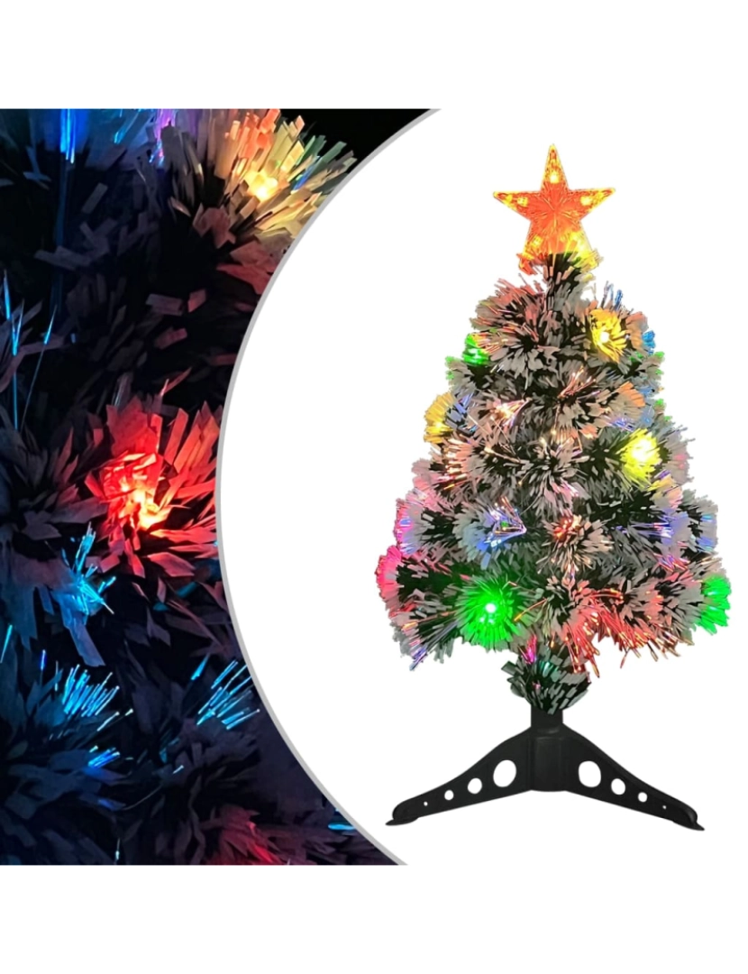 imagem de vidaXL Árvore Natal artificial pré-iluminada fibra ótica branco/azul1