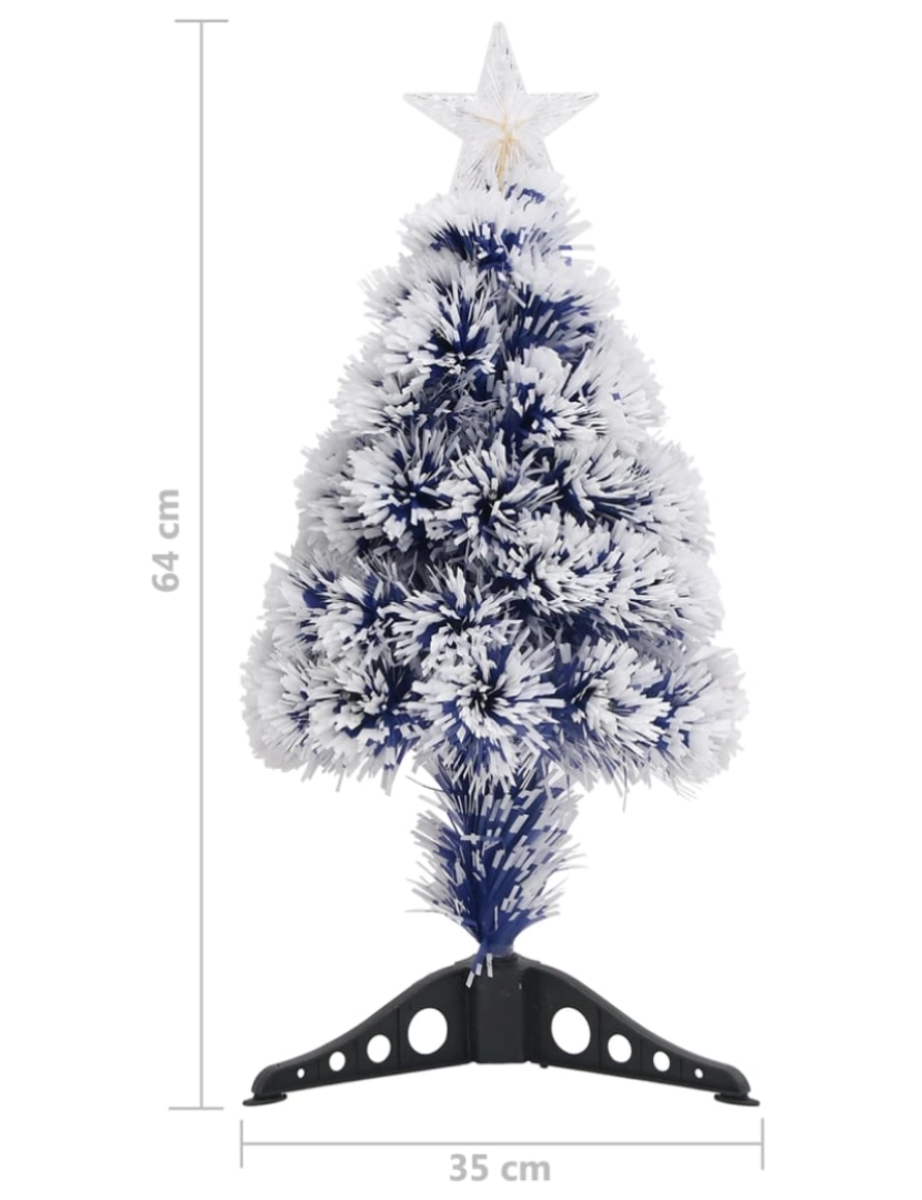 imagem de vidaXL Árvore Natal artificial pré-iluminada fibra ótica branco/azul9