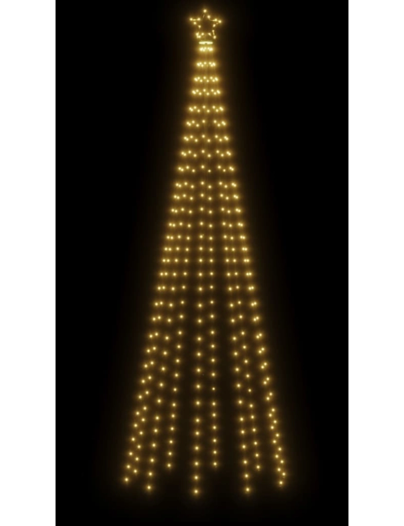 imagem de vidaXL Árvore de Natal em cone 310 luzes LED 100x300 cm branco quente5