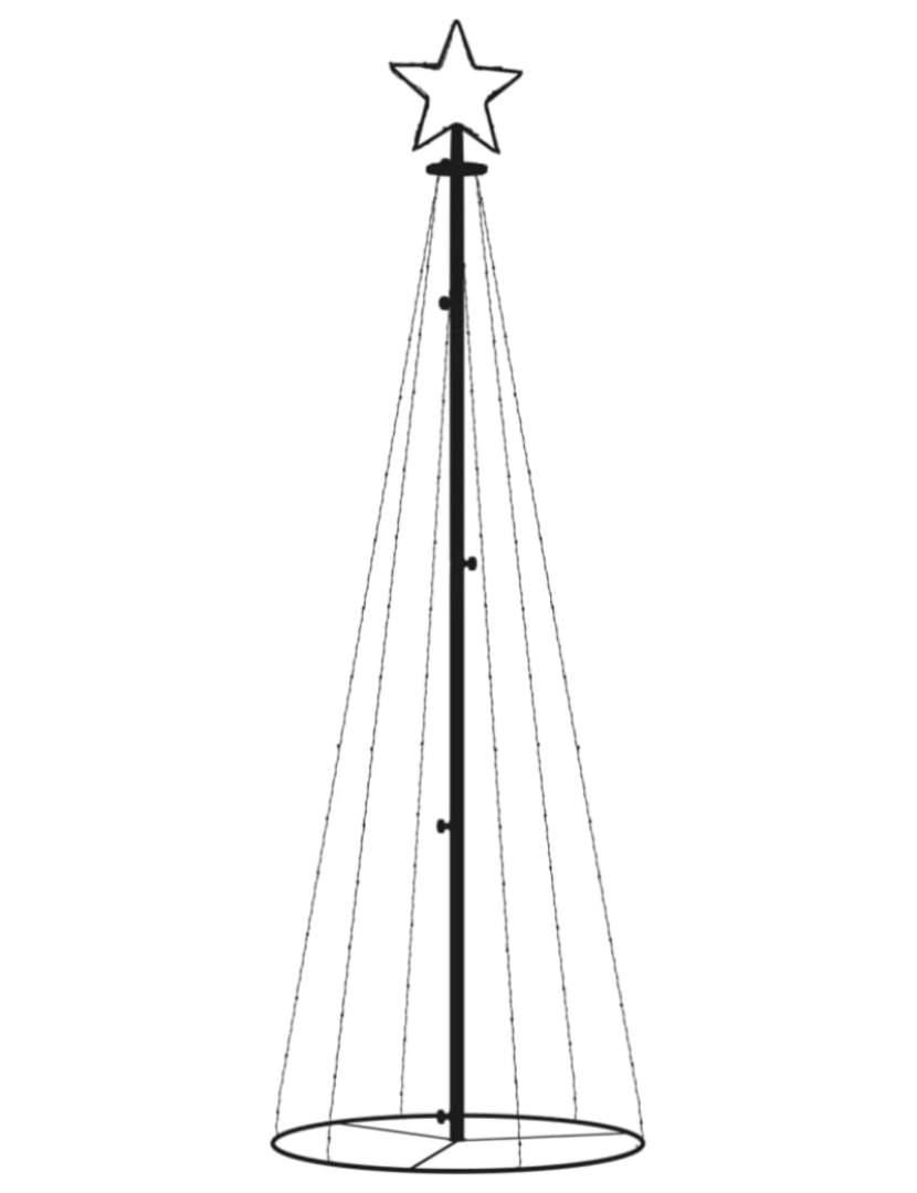 imagem de vidaXL Árvore de Natal em cone 108 luzes LED 70x180 cm branco quente4