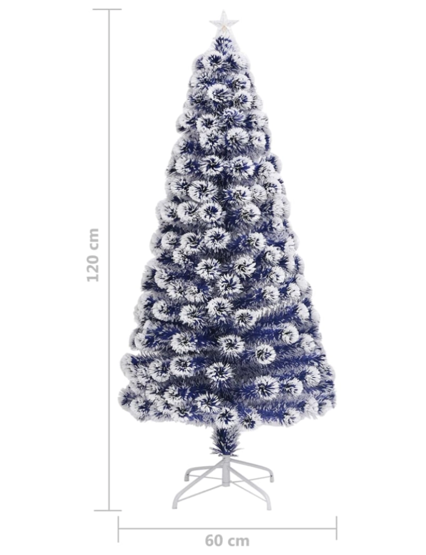 imagem de vidaXL Árvore Natal artificial pré-iluminada fibra ótica branco/azul10