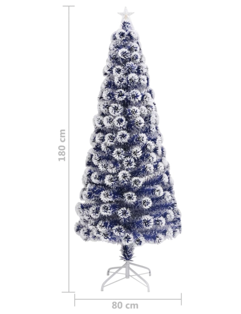 imagem de vidaXL Árvore Natal artificial pré-iluminada fibra ótica branco/azul10