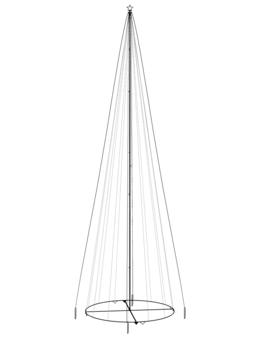 imagem de vidaXL Árvore de Natal em cone 1134 LEDs 230x800 cm branco quente4