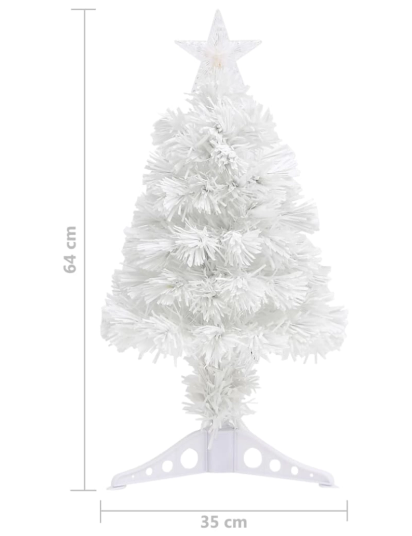 imagem de vidaXL Árvore Natal artificial pré-iluminada 64 cm fibra ótica branco11