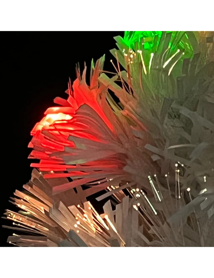 imagem de vidaXL Árvore Natal artificial pré-iluminada 64 cm fibra ótica branco7