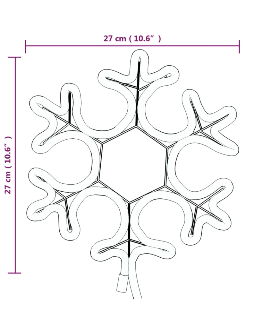 imagem de vidaXL Figuras de flocos de neves com LEDs 3pcs 27x27 cm branco quente8