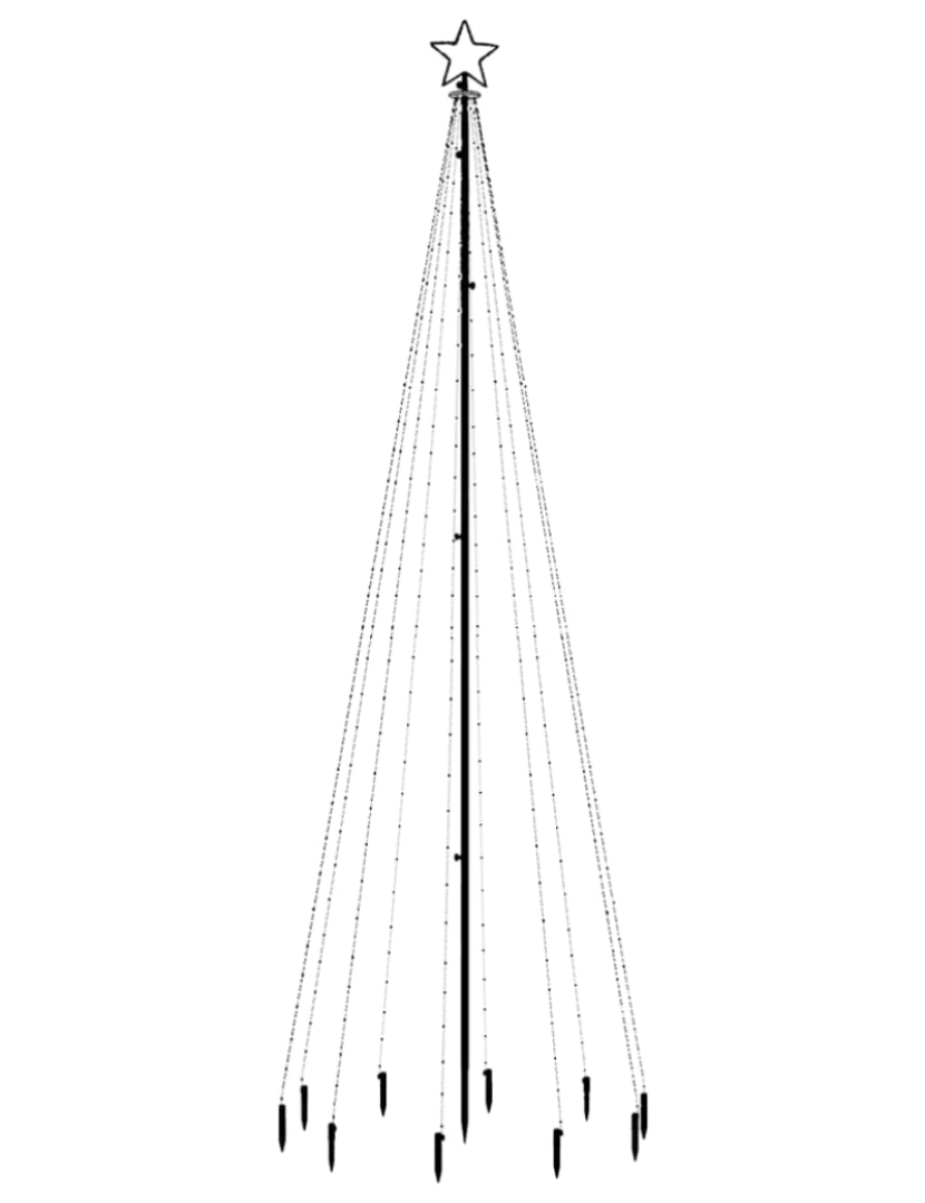 imagem de vidaXL Árvore de Natal com espigão 310 luzes LED 300 cm branco quente4