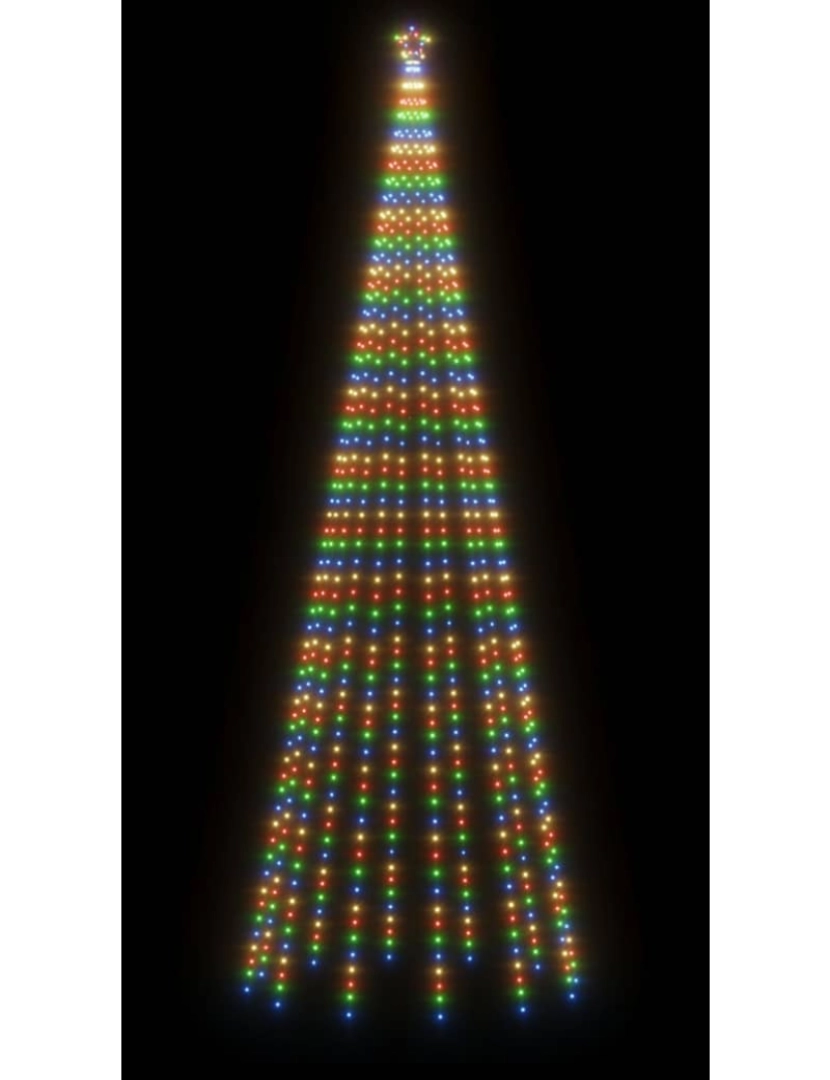 imagem de vidaXL Árvore de Natal em cone 732 luzes LED 160x500 cm colorido5