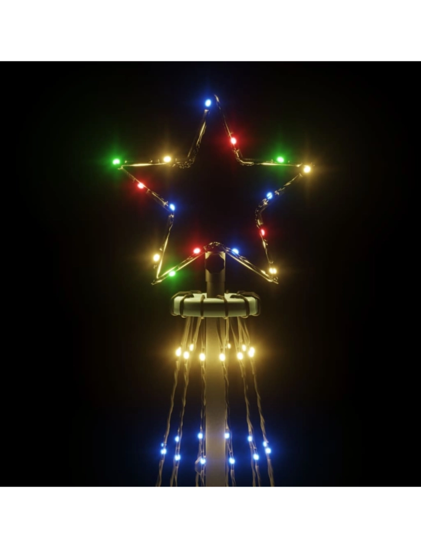 imagem de vidaXL Árvore de Natal em cone 732 luzes LED 160x500 cm colorido6