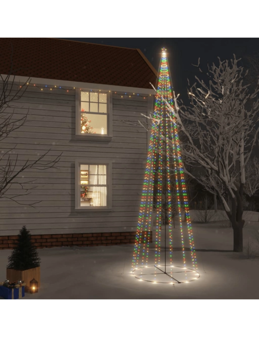 Vidaxl - vidaXL Árvore de Natal em cone 1134 LEDs 230x800 cm colorido