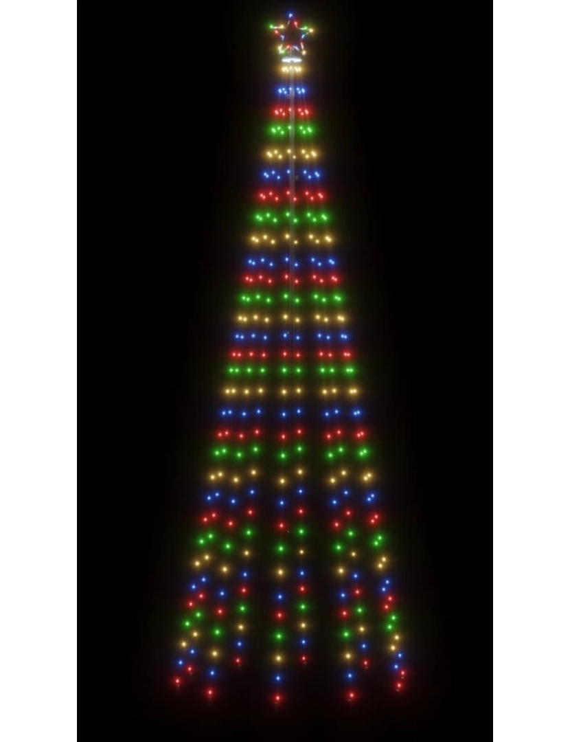 imagem de vidaXL Árvore de Natal em cone 310 luzes LED 100x300 cm colorido5