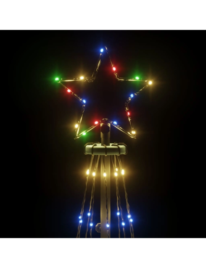 imagem de vidaXL Árvore de Natal em cone 310 luzes LED 100x300 cm colorido6