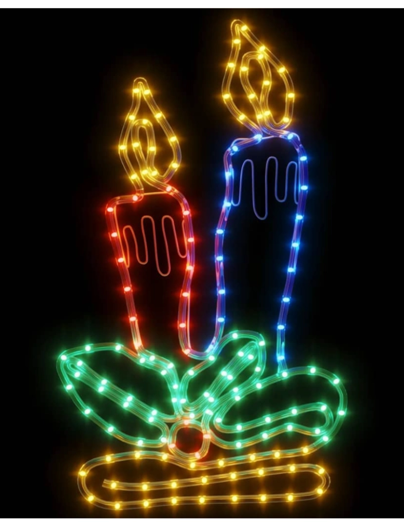 imagem de vidaXL Figura de velas de Natal com 144 luzes LED 70x42 cm4