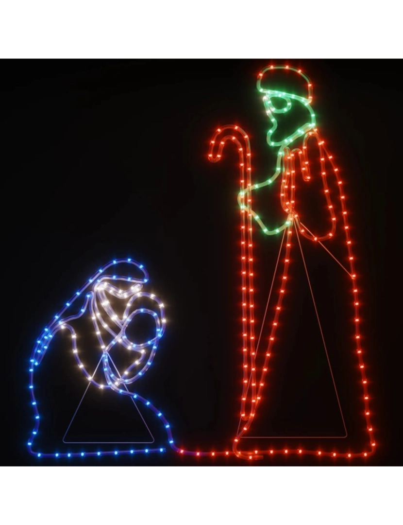 imagem de vidaXL Figura de Maria e José com 264 LEDs 40x55&38x100 cm4