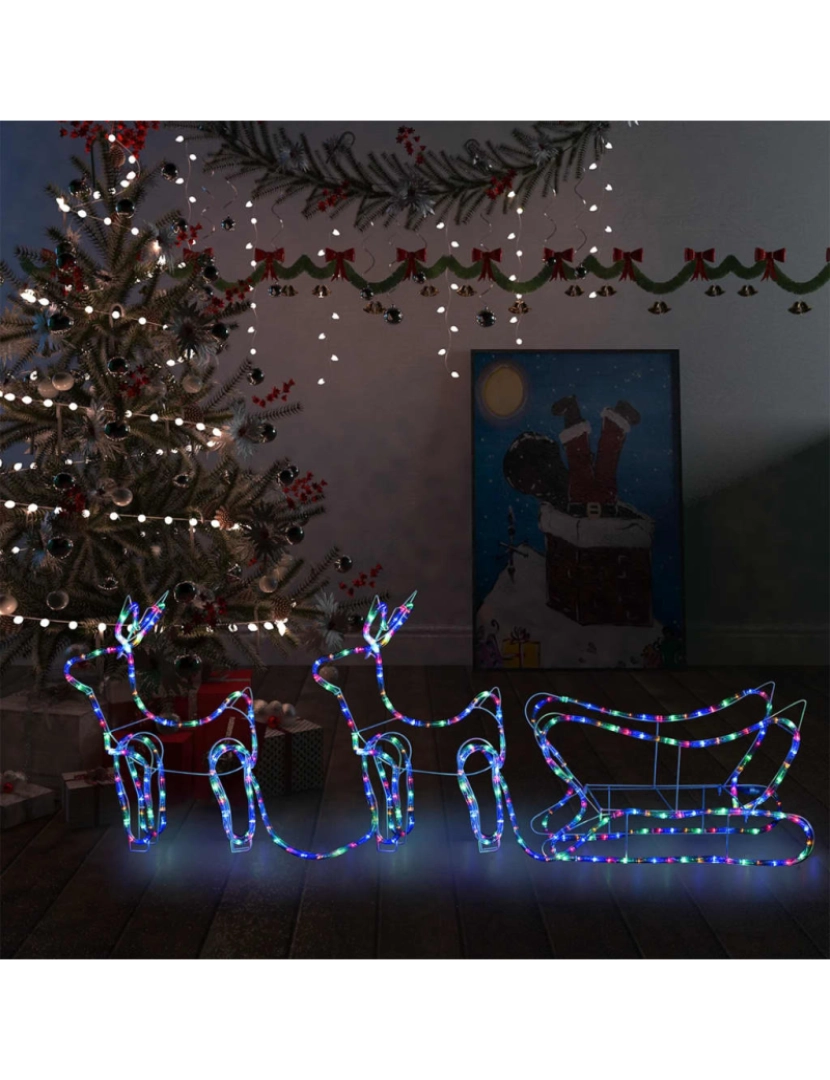 Vidaxl - vidaXL Decoração de Natal rena e trenó de exterior 576 luzes LED