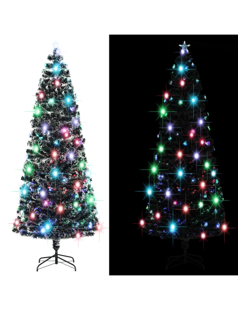 imagem de vidaXL Árvore de Natal pré-iluminada c/ suporte 240 cm fibra ótica2