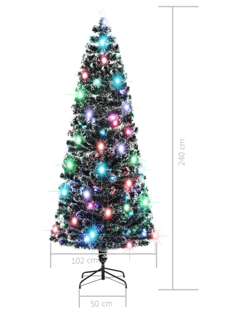 imagem de vidaXL Árvore de Natal pré-iluminada c/ suporte 240 cm fibra ótica8