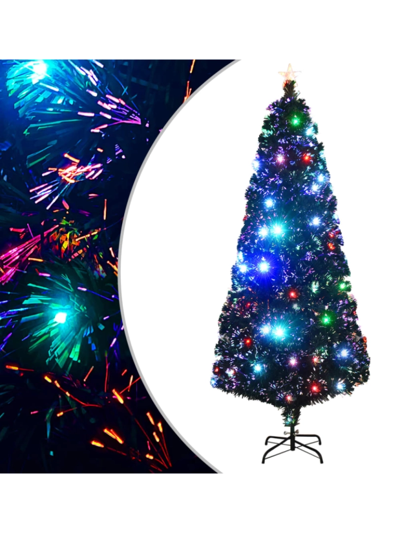 Vidaxl - vidaXL Árvore de Natal pré-iluminada c/ suporte 210 cm fibra ótica