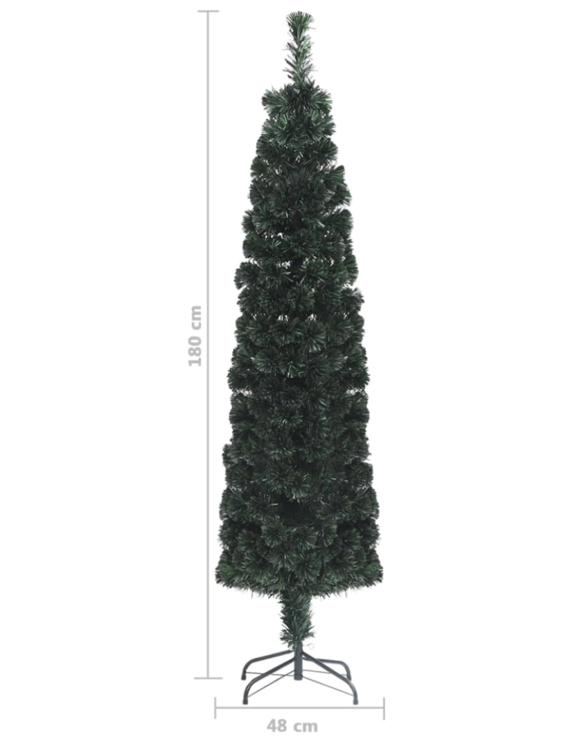 imagem de vidaXL Árvore de Natal artificial fina c/ suporte 180 cm fibra ótica9