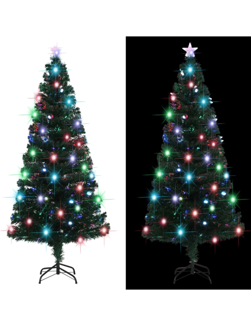 imagem de vidaXL Árvore de Natal pré-iluminada c/ suporte 180 cm fibra ótica5