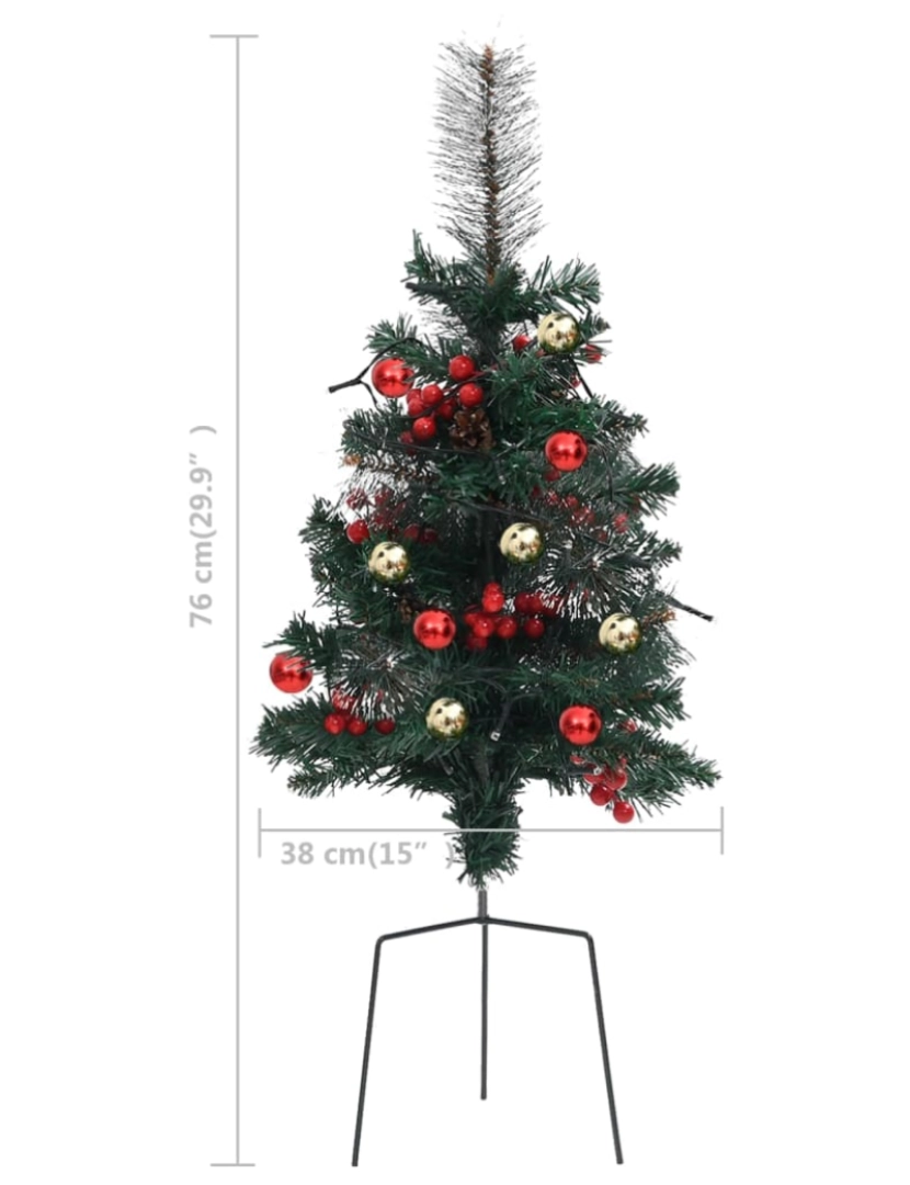 imagem de vidaXL Árvore de Natal artificial de exterior pré-iluminada 2 pcs PVC11