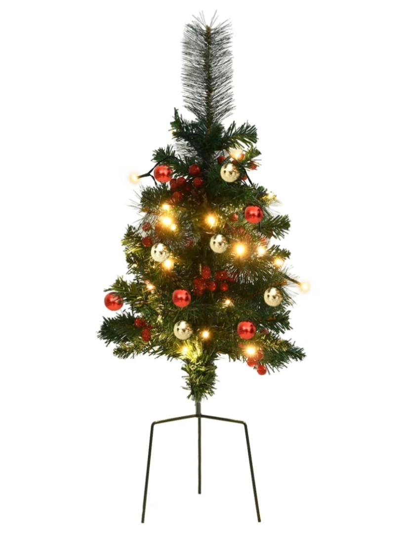 imagem de vidaXL Árvore de Natal artificial de exterior pré-iluminada 2 pcs PVC4