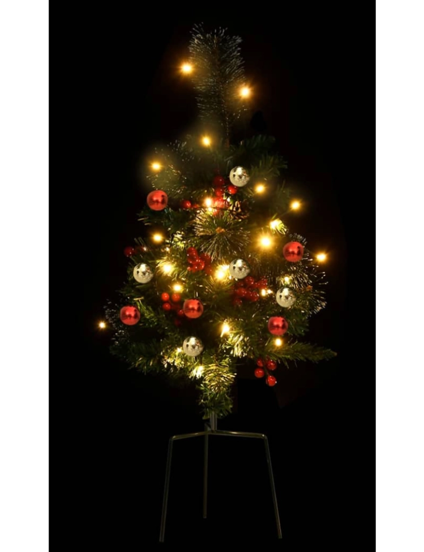 imagem de vidaXL Árvore de Natal artificial de exterior pré-iluminada 2 pcs PVC6