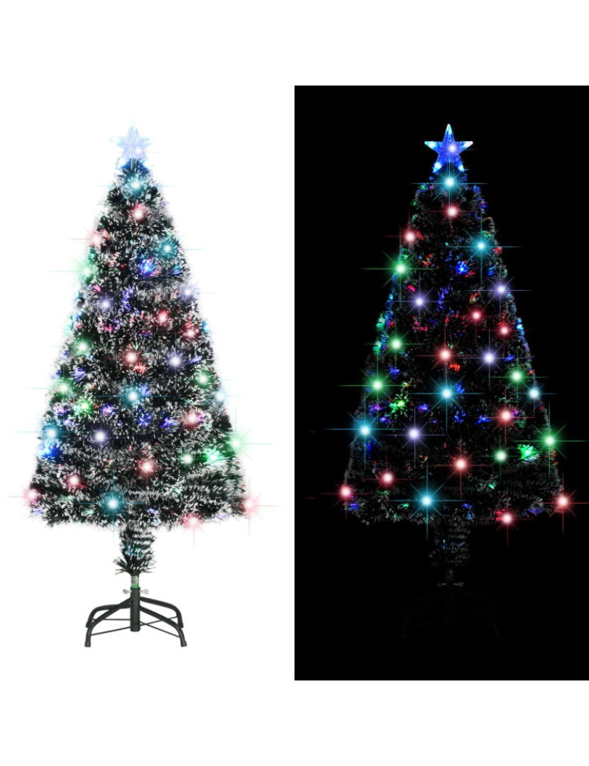 imagem de vidaXL Árvore de Natal pré-iluminada c/ suporte 120 cm fibra ótica3