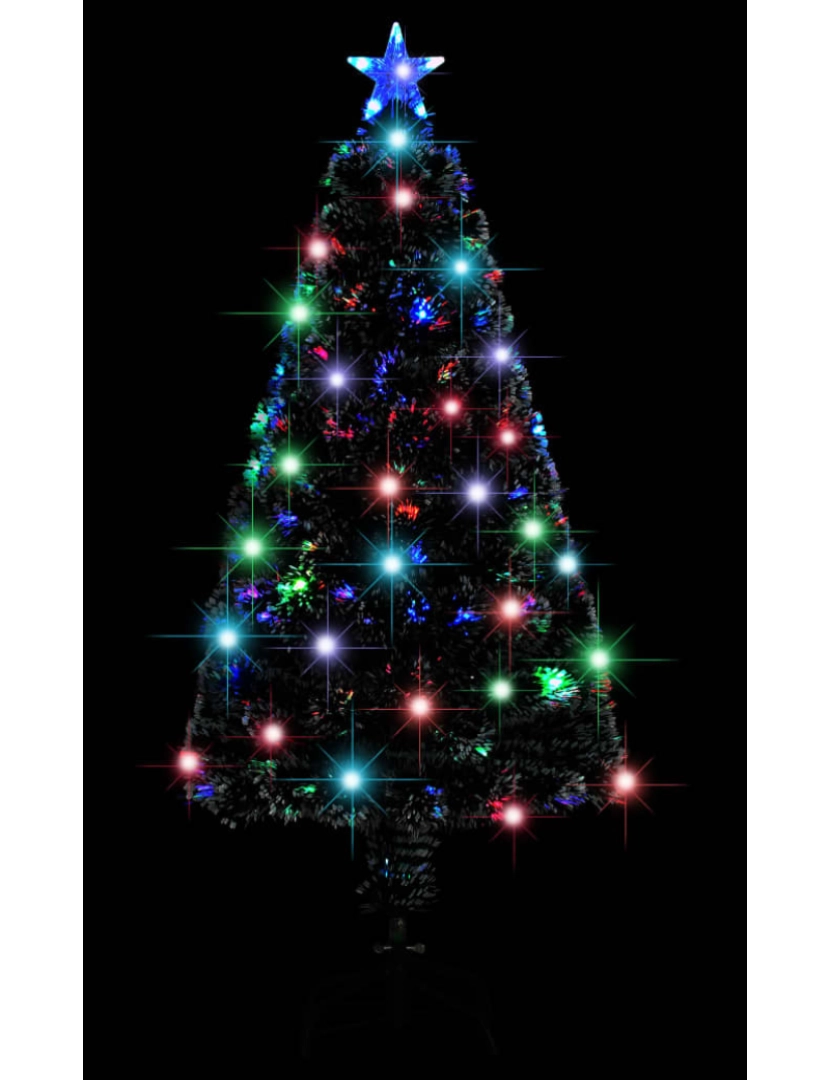 imagem de vidaXL Árvore de Natal pré-iluminada c/ suporte 120 cm fibra ótica4