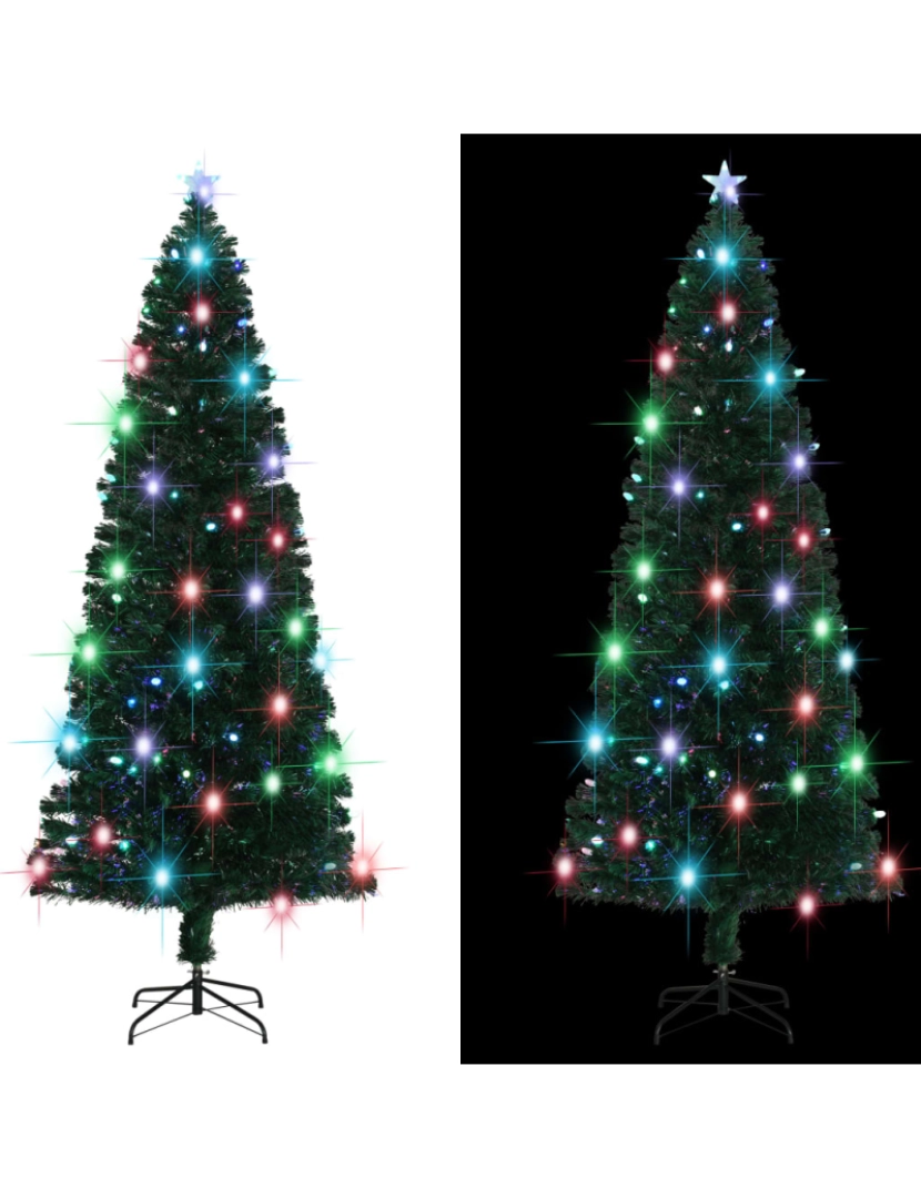 imagem de vidaXL Árvore de Natal pré-iluminada c/ suporte 240 cm fibra ótica4