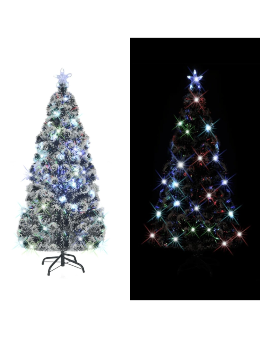 imagem de vidaXL Árvore de Natal pré-iluminada c/ suporte 150 cm fibra ótica2