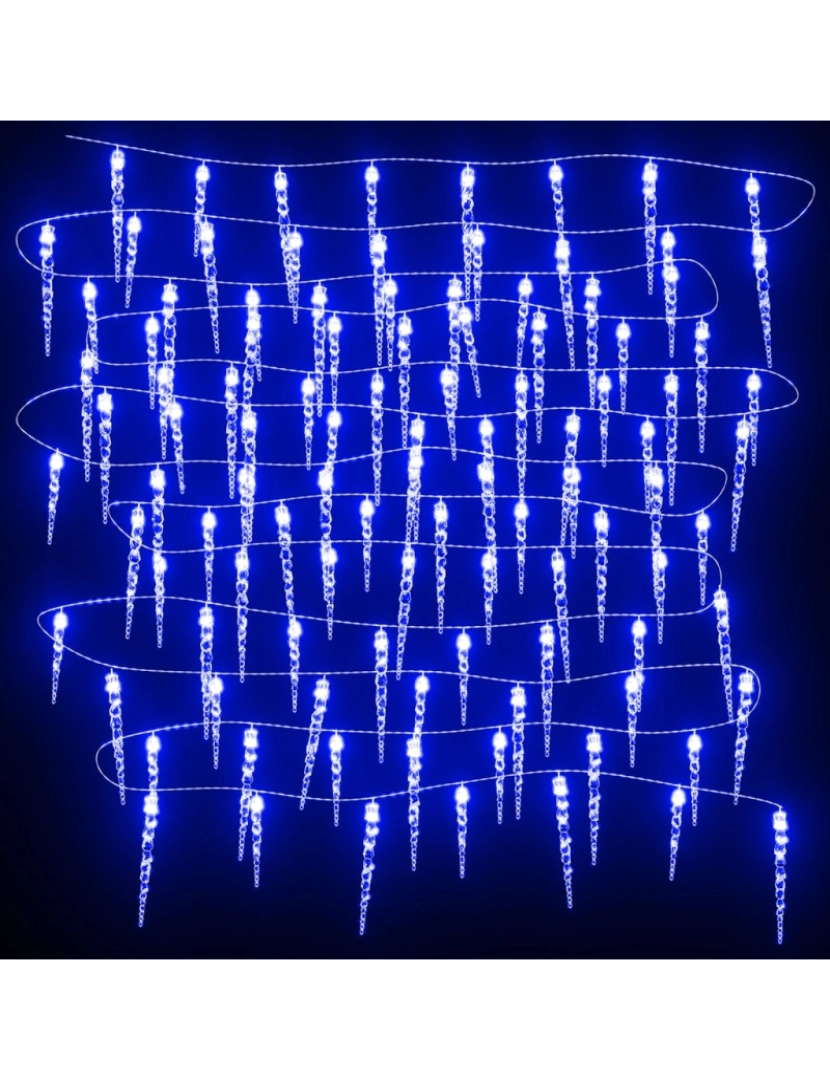 imagem de vidaXL Luz Natal em forma pingente gelo 100 pcs acrílico azul8