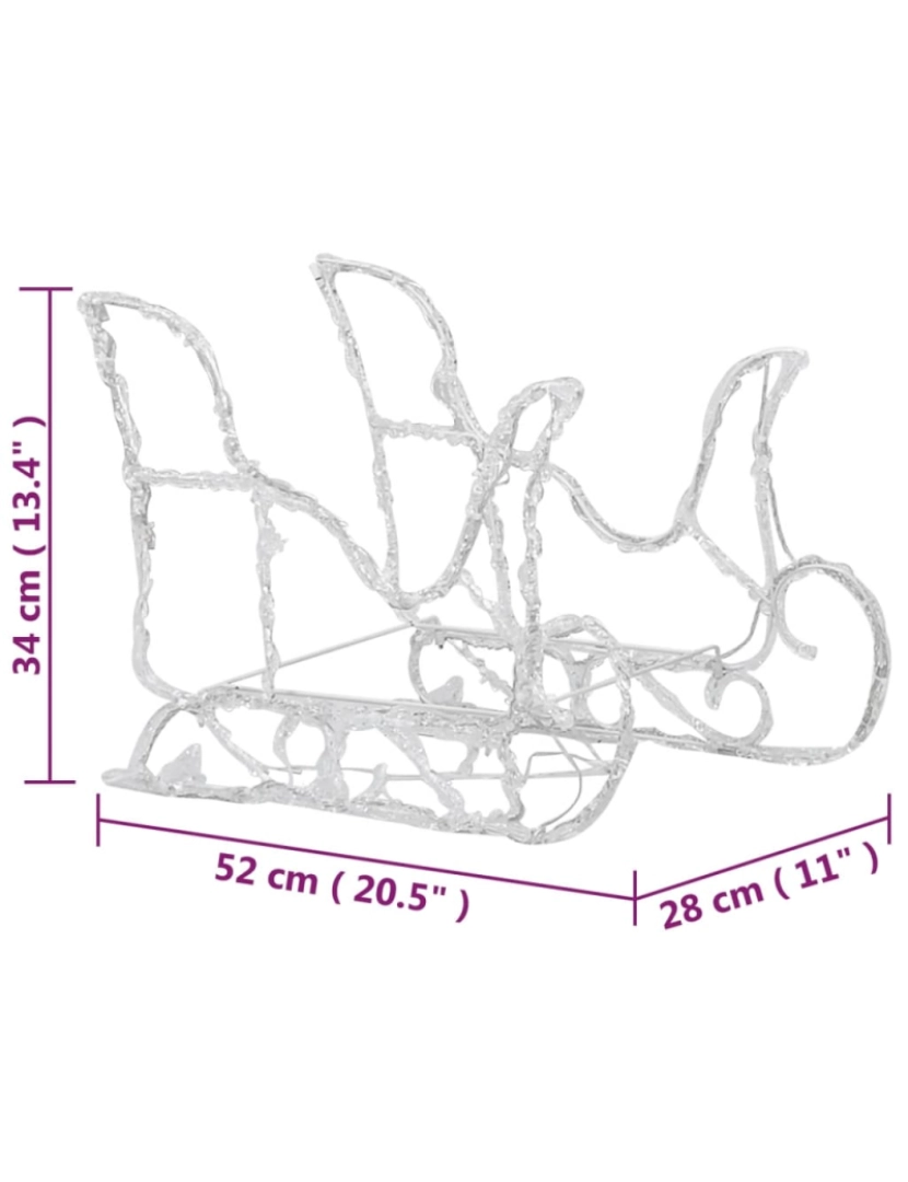 imagem de vidaXL Decoração de Natal renas/trenó 320 luzes LED acrílico10