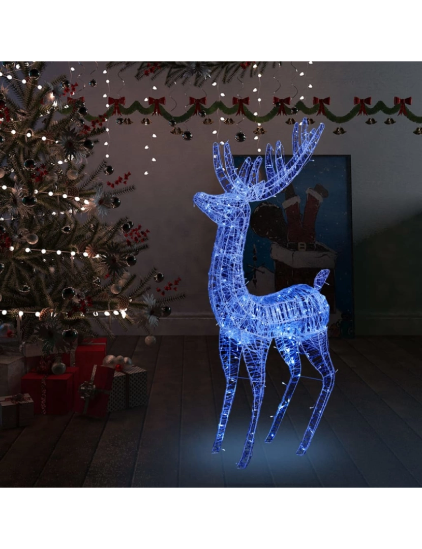 imagem de vidaXL Rena de Natal XXL 250 luzes LED azuis 180 cm acrílico1