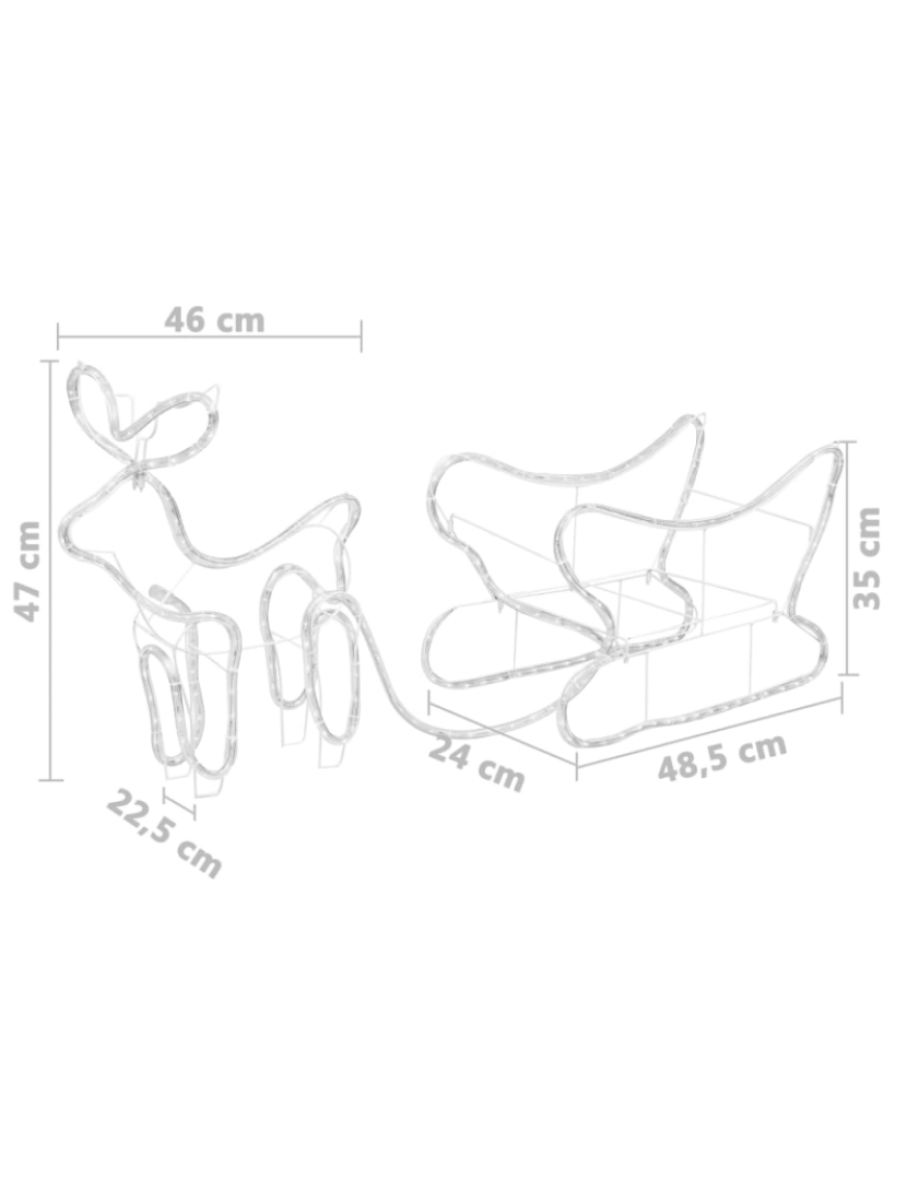 imagem de vidaXL Decoração de Natal rena e trenó de exterior 252 luzes LED11