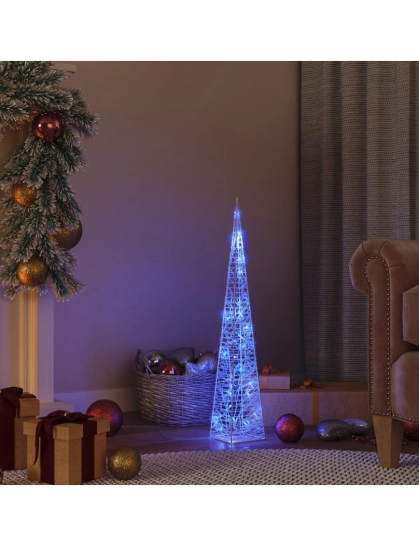 Vidaxl - vidaXL Cone de iluminação decorativo c/ LEDs azuis acrílico 60 cm