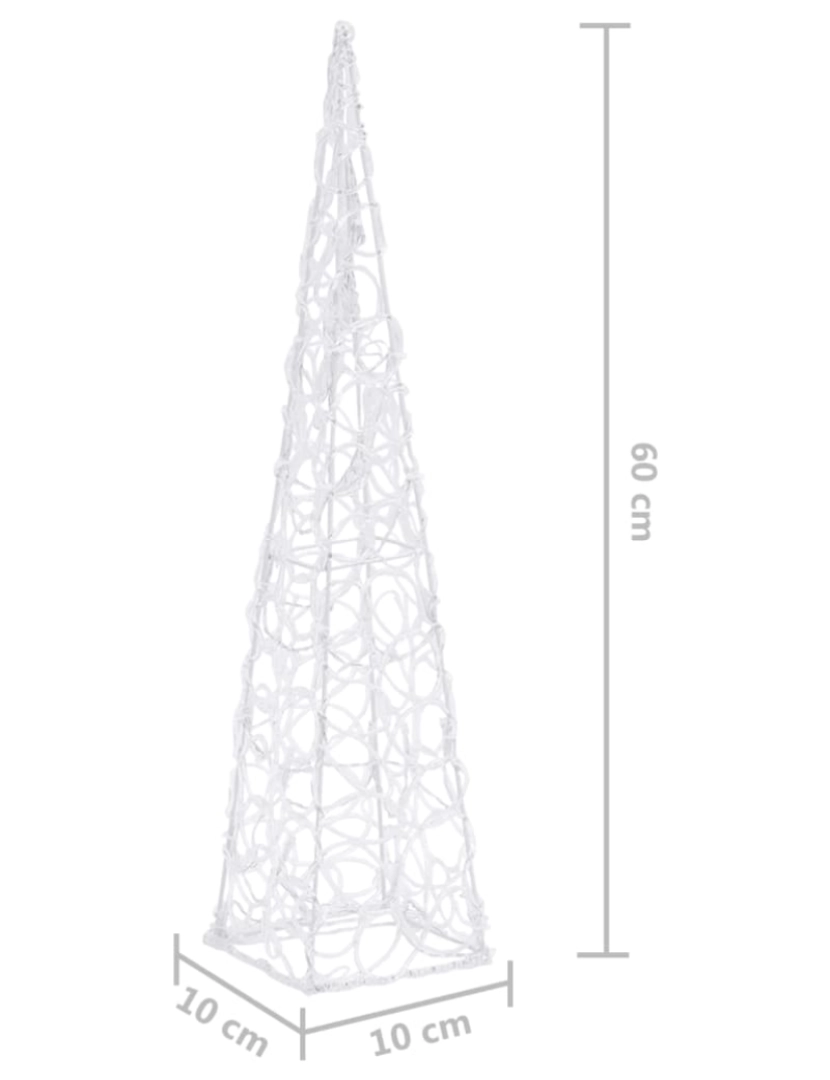 imagem de vidaXL Cone de iluminação decorativo c/ LEDs azuis acrílico 60 cm10