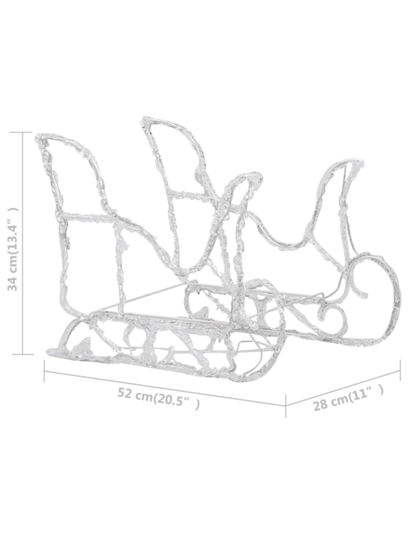 imagem de vidaXL Decoração de Natal renas/trenó 160 luzes LED 130 cm acrílico11