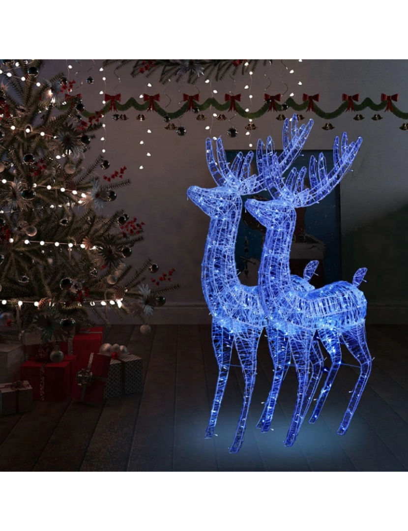 Vidaxl - vidaXL Renas de Natal XXL 2pcs 250 LEDs 180 cm acrílico azul