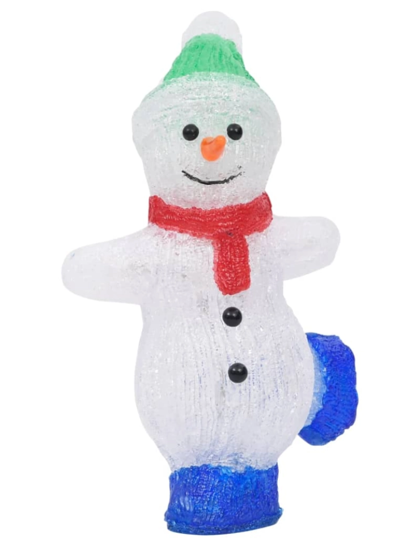 imagem de vidaXL Boneco de neve acrílico c/ luzes LED interior e exterior 30 cm5