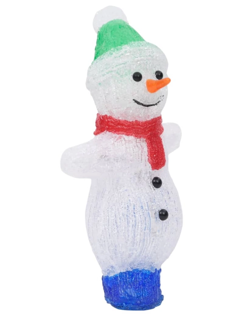 imagem de vidaXL Boneco de neve acrílico c/ luzes LED interior e exterior 30 cm6