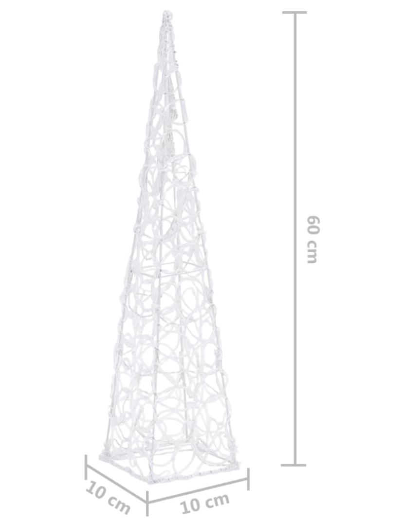 imagem de vidaXL Cone de iluminação decorativo c/ LEDs acrílico 60cm branco frio10