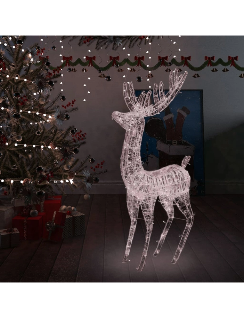 imagem de vidaXL Rena de Natal XXL 250 luzes LED branco quente 180 cm acrílico1