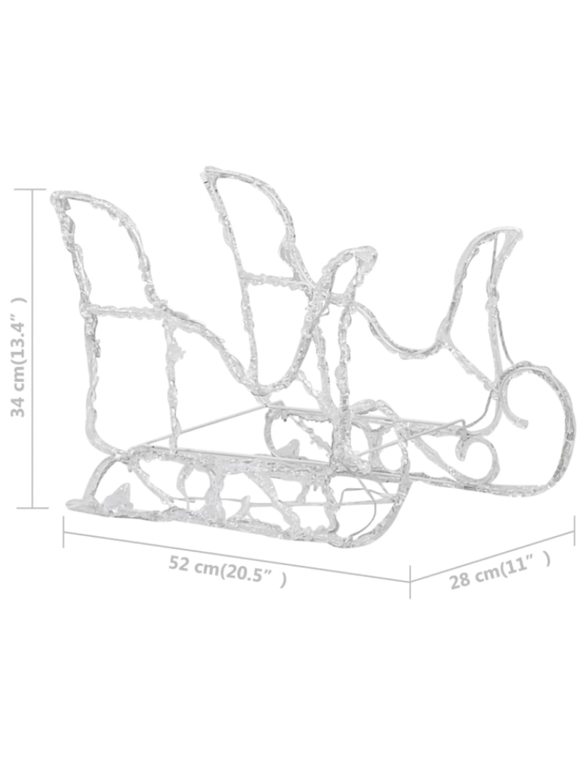 imagem de vidaXL Decoração de Natal renas/trenó 160 luzes LED 130 cm acrílico11